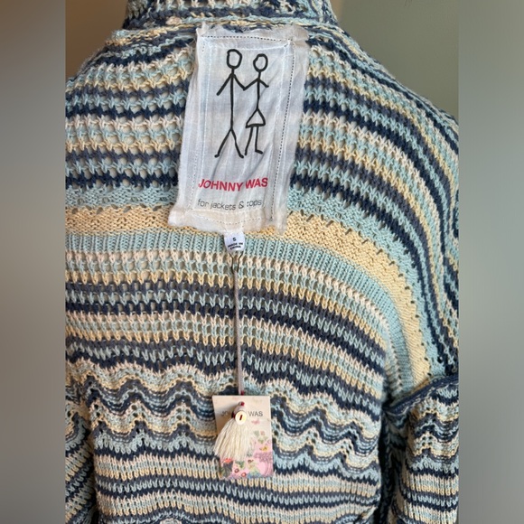 Johnny Was Hooded Crochet Knit Cardigan - Picture 7 of 8